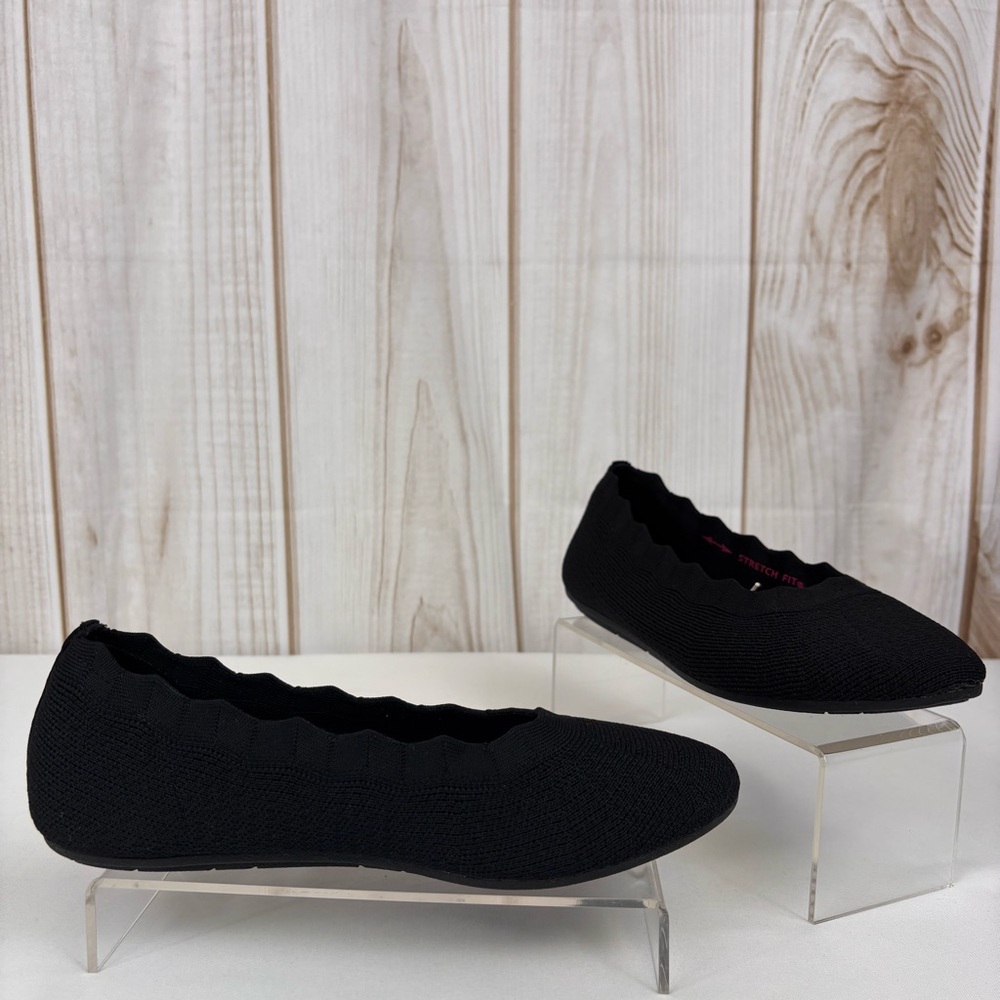 Cleo's by Skechers Flats Wide Fit Air Cooled Memory Foam Shoes Black Size 7 Wide - Picture 3 of 14